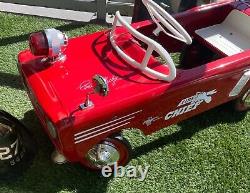 Original, Cosmeticly-Customized Vintage Ford Mustang, Fire Chief Pedal Car