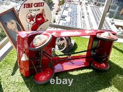 Original, Cosmeticly-Customized Vintage Ford Mustang, Fire Chief Pedal Car