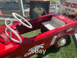 Original, Cosmeticly-Customized Vintage Ford Mustang, Fire Chief Pedal Car