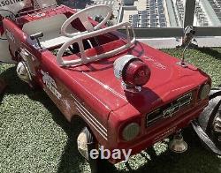 Original, Cosmeticly-Customized Vintage Ford Mustang, Fire Chief Pedal Car