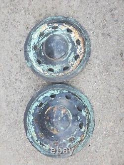 Original Garton Pedal Car Wheel Set Pair (2) With Hub Cabs 30s 40s Vintage