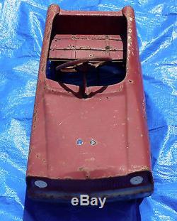 Original Vintage 1950s RED Pedal Car Toy Rusty