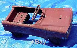 Original Vintage 1950s RED Pedal Car Toy Rusty