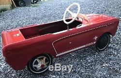 Original Vintage Candy Apple Red 1964-67 AMF Ford Mustang Junior Pedal Car Wow