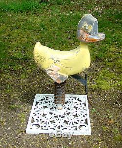 Original Vintage Cast Aluminum Playground Duck Spring Ride Playworld Systems