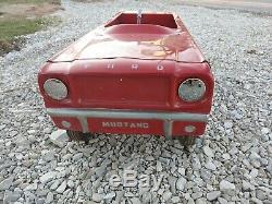 Original Vintage Red 1964-67 AMF Ford Mustang Pedal Car Convertible