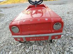 Original Vintage Red 1964-67 AMF Ford Mustang Pedal Car Convertible lot#2