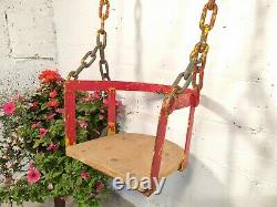 Pair Vintage French Retro Children's Swings With Chains Park Playground