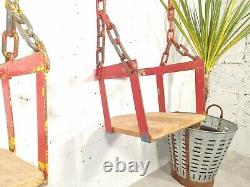 Pair Vintage French Retro Children's Swings With Chains Park Playground