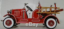 Pedal Car 1920s Ford Truck Fire Engine Red Vintage Metal 9 Inches in Length