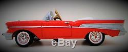 Pedal Car 1957 Chevy Vintage BelAir Red Metal Collector 1955 READ DESCRIPTION