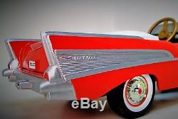 Pedal Car 1957 Chevy Vintage BelAir Red Metal Collector 1955 READ DESCRIPTION