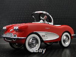 Pedal Car 1959 Corvette Chevy Vintage Sport Hot Rod Midget Metal Model Red