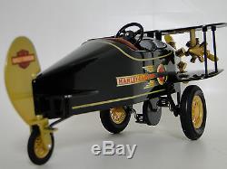 Pedal Car Air plane WW1 Vintage Black with Gold Tail Aircraft Midget Metal Model