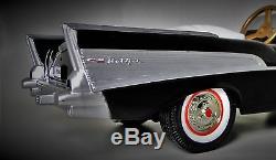 Pedal Car Chevy 1957 Black Vintage Bel Air Metal Hot Rod Sport Midget Model