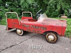 Pedal Car Fire Truck AMF No. 309 Rumble Seat Vintage Antique
