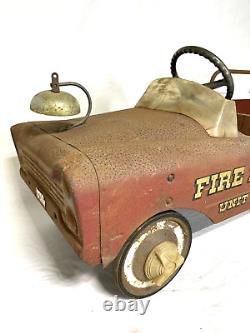 Pedal Car Fire Truck AMF No. 508 Rumble Seat Vintage Antique