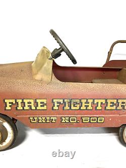 Pedal Car Fire Truck AMF No. 508 Rumble Seat Vintage Antique