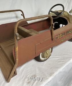Pedal Car Fire Truck AMF No. 508 Rumble Seat Vintage Antique
