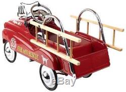 Pedal Car Fire Truck Vintage Kids Ride On Toy Children Gift Toddler Play Retro