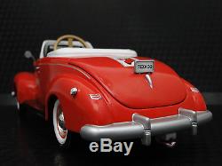 Pedal Car Rare 1940s Ford Vintage Red Hot Rod Sport Midget Metal Show Model