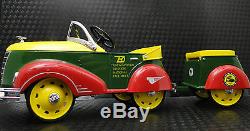 Pedal Car Rare 1940s Ford with Trailer Vintage Show Sport Midget Metal Model