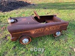 Pedal Car Vintage Fire Chief 1950s Style Nice All Original Metal Patina