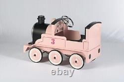 Pink Classic Vintage-Style Metal Train Pedal Car Full Size Perfect Gift Choice