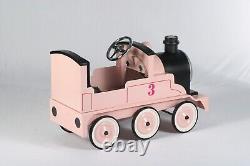 Pink Classic Vintage-Style Metal Train Pedal Car Full Size Perfect Gift Choice