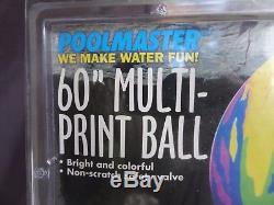 Poolmaster 60 Inflatable Beach Ball NOS Very Rare Vintage 1998 Multi Print
