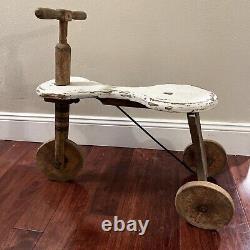 Primitive Child's Wooden Tricycle Vintage Decorative Piece