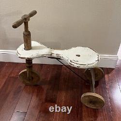 Primitive Child's Wooden Tricycle Vintage Decorative Piece