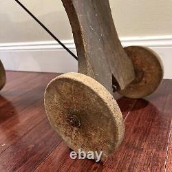 Primitive Child's Wooden Tricycle Vintage Decorative Piece