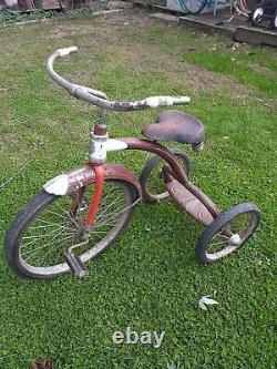 RARE AMF Vintage Junior Toy Corp Hard Rubber Tricycle Red original