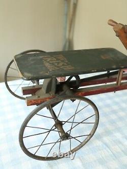 RARE Antique Early 1900s 1920s Irish Mail Cart Pedal Car Hand Crank Old Vtg