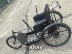 RARE Antique Invalid Trike Adult Arm Pedal Tricycle working cycle