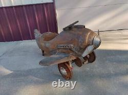 RARE VINTAGE 1940s Murray Steelcraft Pedal Car AIRPLANE Metal Unrestored
