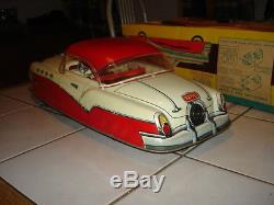 RARE VINTAGE 1950'S MARX MOBILE PRESSED STEEL ELECTRIC CONVERTIBLE TOY CAR WithBOX