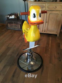 RARE VINTAGE 1950's CHILD'S BARBERSHOP DUCK CHAIR FROM PLAYWORLD SYSTEMS & WORKS