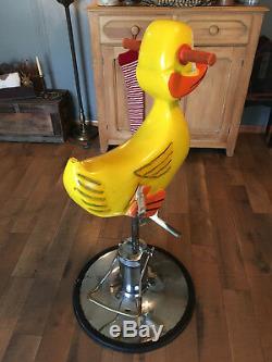 RARE VINTAGE 1950's CHILD'S BARBERSHOP DUCK CHAIR FROM PLAYWORLD SYSTEMS & WORKS