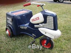 Rare Vintage Murray Police Radio Patrol Pedal Scooter 1958 Original Paint