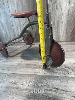 RARE Vintage 1930's Hard Rubber Tricycle Red Green Antique 18 High