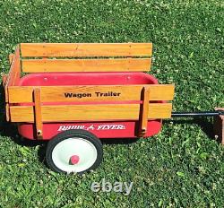 RARE Vintage Radio Flyer Wagon Trailer Metal with Wood Rails Used Children Kids