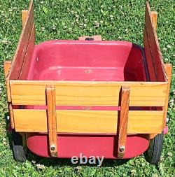 RARE Vintage Radio Flyer Wagon Trailer Metal with Wood Rails Used Children Kids