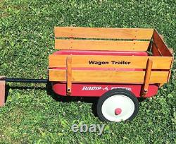 RARE Vintage Radio Flyer Wagon Trailer Metal with Wood Rails Used Children Kids