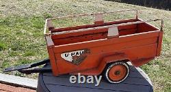 RARE Vintage U-Haul Pedal Car Trailer Uhaul Metal Car Movers Moving 60's Toy