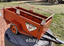 RARE Vintage U-Haul Pedal Car Trailer Uhaul Metal Car Movers Moving 60's Toy