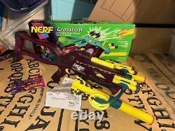 READ 2 Day Only 1995 Nerf Crossbow Vintage With Box, Darts, Arrows, Arms, String