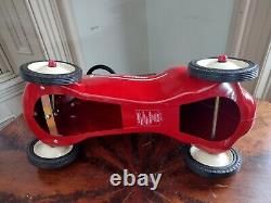 RETIRED Vintage Model 8 METAL Radio Flyer Little Red Roadster Toy Ride On Car