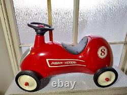 RETIRED Vintage Model 8 METAL Radio Flyer Little Red Roadster Toy Ride On Car